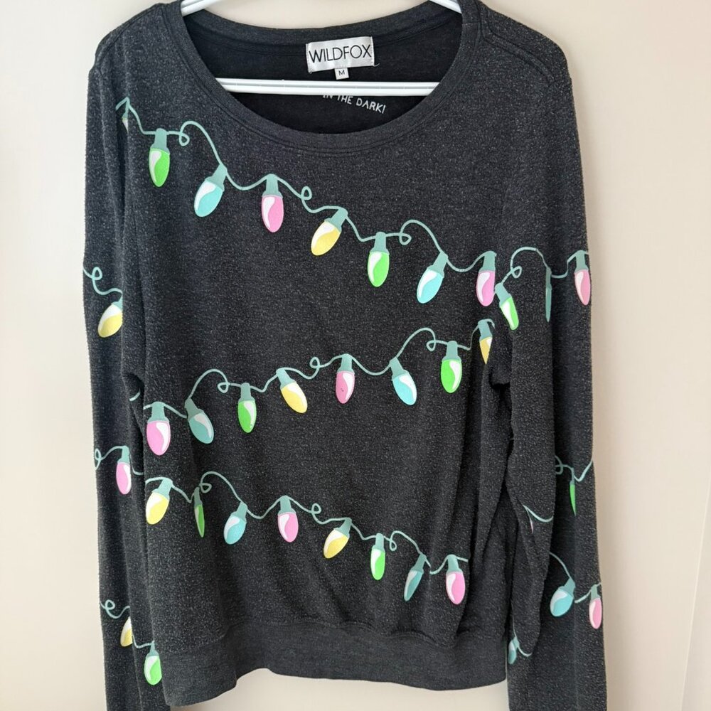 Wildfox Glow-in-the-Dark Christmas Lights Sweatshirt